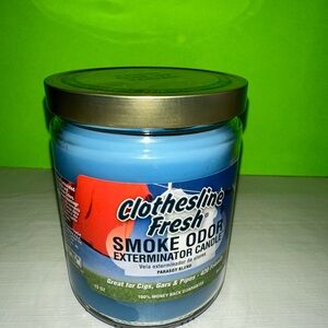 Smoke Odor Exterminator 13 oz Jar Candle Clothesline Fresh